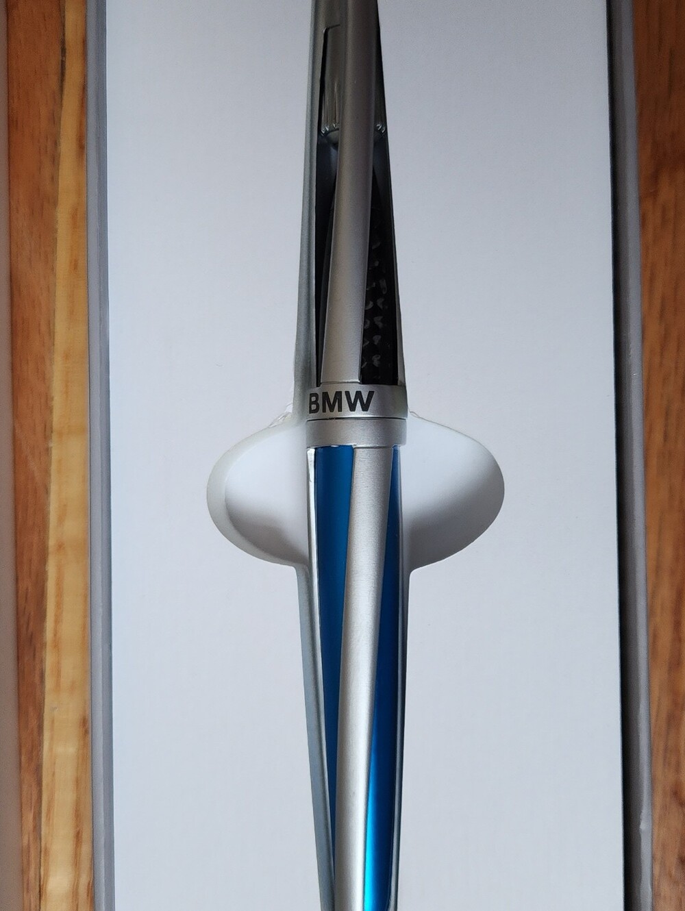 🖊BMW EXCLUSIVE Blue Black & Silver Carbon Fiber ballpoint Pen Writing Tool NEW!